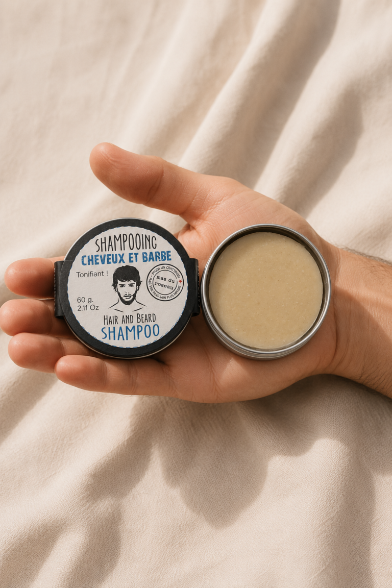 shampoing homme cheveux barbe