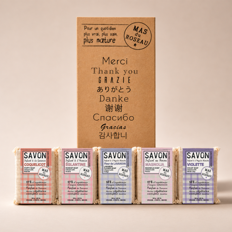 Coffret 5 savonnettes fleuries
